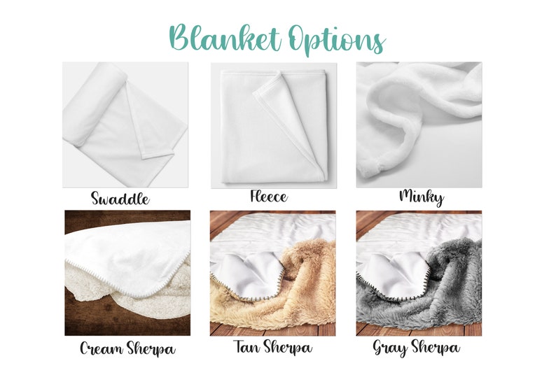 four different types of blanket options