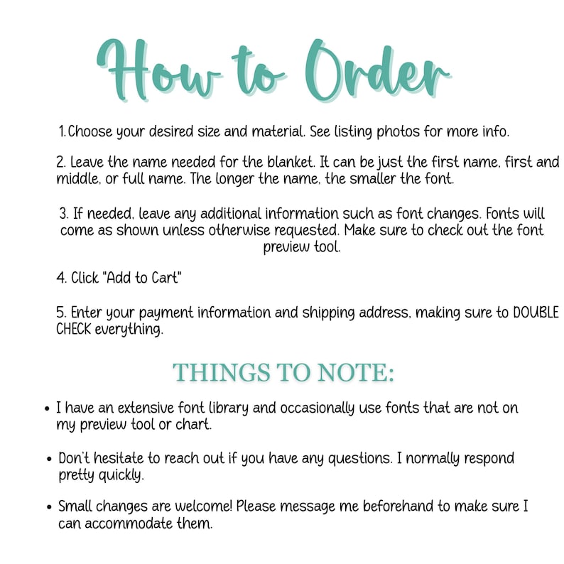 a poster with instructions for how to order