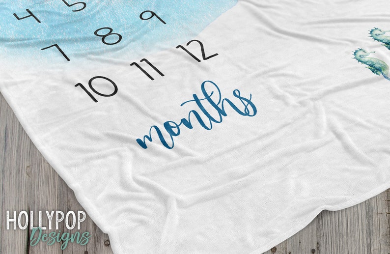 Ocean Theme Baby Milestone Blanket Under the Sea Baby Boy Etsy