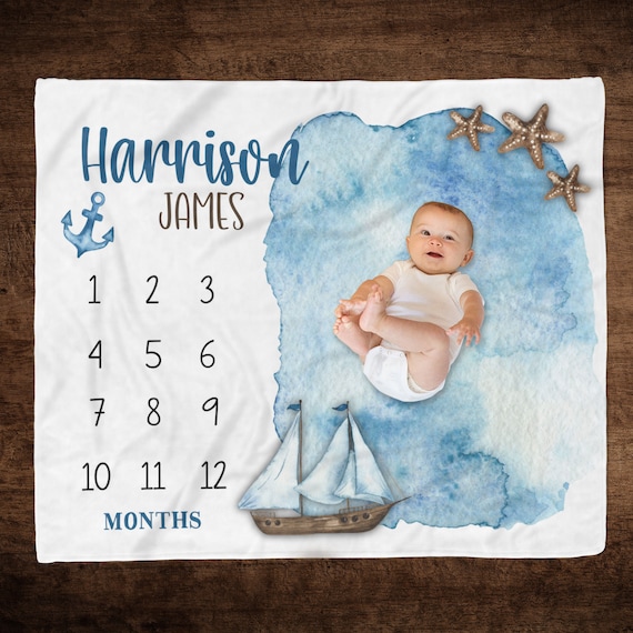 Nautical milestone blanket sale