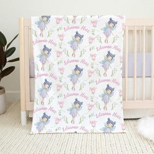 Fairy Blanket, Toddler Girl Blanket, Personalized Girl Name Blanket, Baby Blanket Fairies, Fairy Name Blanket, Baby Name Kids Name Blanket