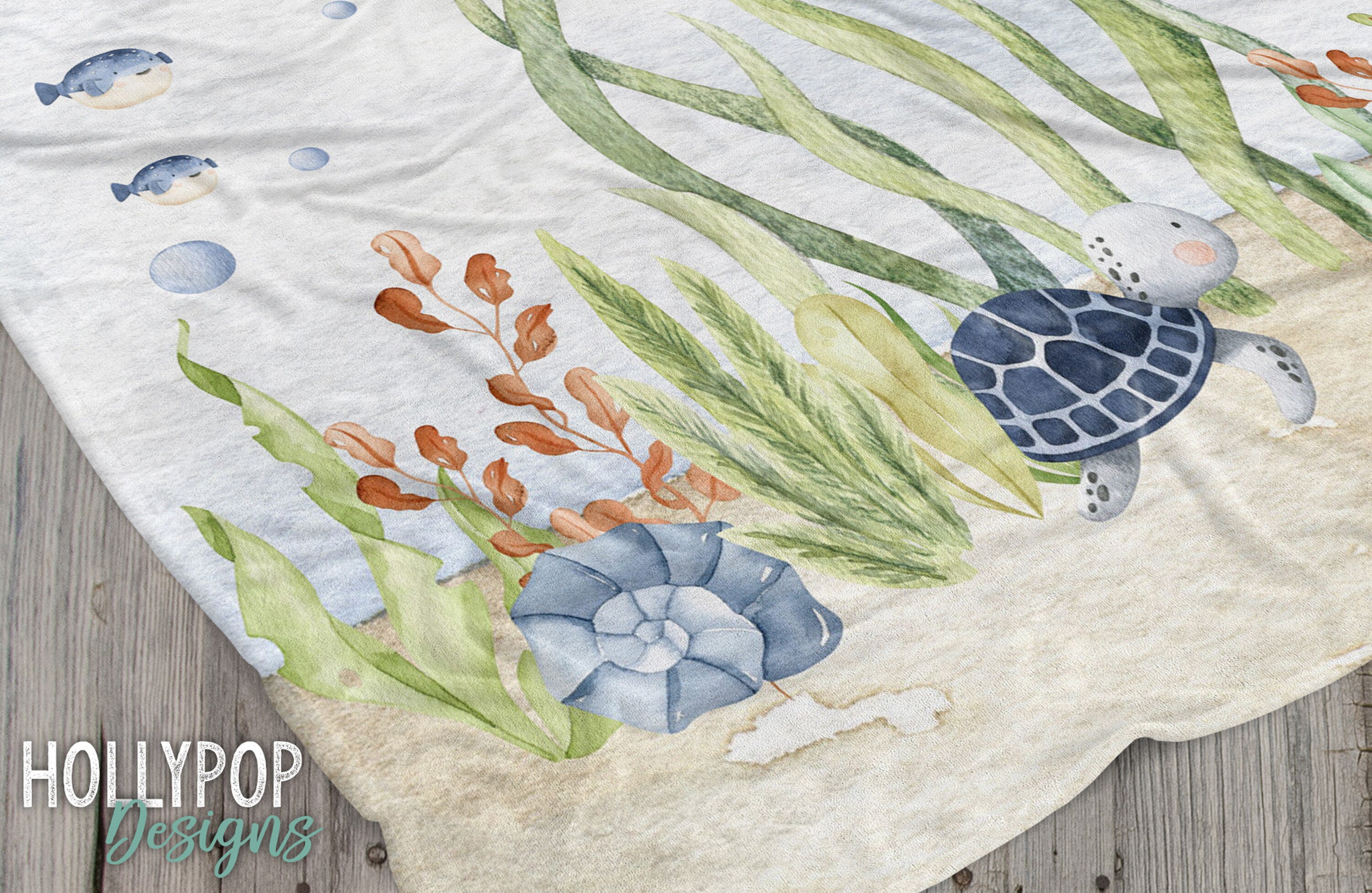 Under the Sea Milestone Blanket, Boy Ocean Animals Milestone Blanket ...