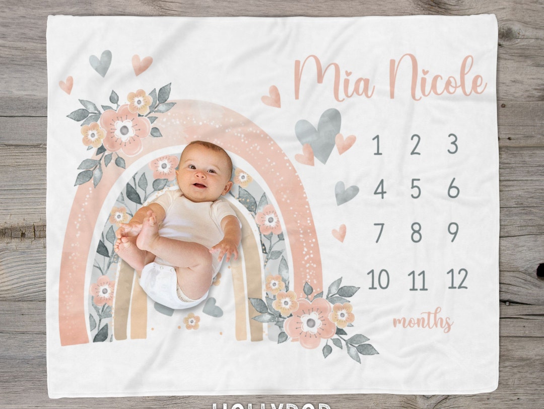 Sugar + Maple Colorful Rainbow Milestone Background Blanket