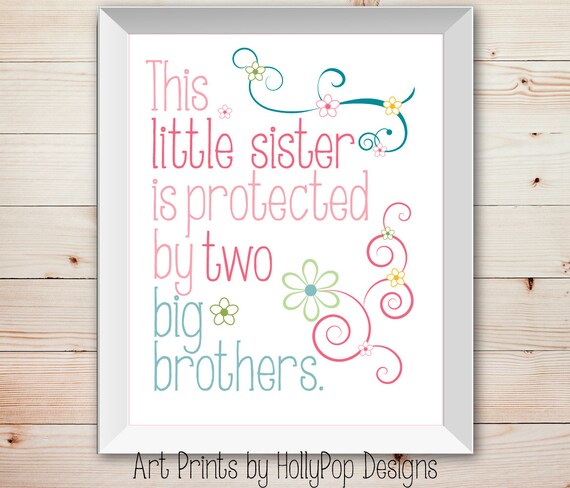 Nursery Wall Decor Baby Girl Little Sister Big Brother Kids Etsy