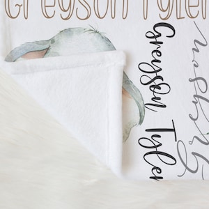 PERSONALIZED BABY BOY Blanket, Safari Name Blanket Baby Boy, Custom Boy Safari Animals Blanket, Baby Boy Gift, Custom Baby Animals Blanket zdjęcie 4