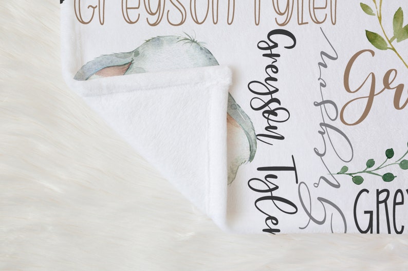 PERSONALIZED BABY BOY Blanket, Safari Name Blanket Baby Boy, Custom Boy Safari Animals Blanket, Baby Boy Gift, Custom Baby Animals Blanket zdjęcie 4