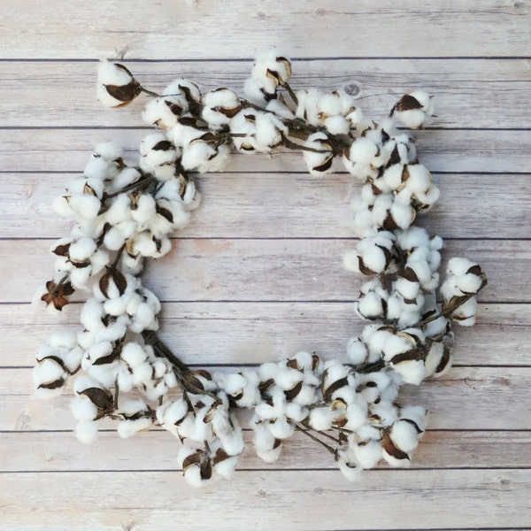 Cotton Wreath - Cotton Boll Wreath - Preserved Cotton - Spring Wreath - Year round Wreath -Welcome Wreath -Front Door Wreath -Wedding Wreath