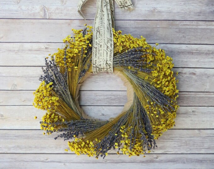 Lavender Wreath Wreath Preserved Lavender Dried Lavender Etsy