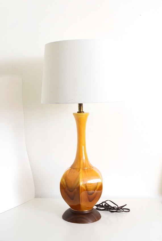 vintage drip glaze lamp