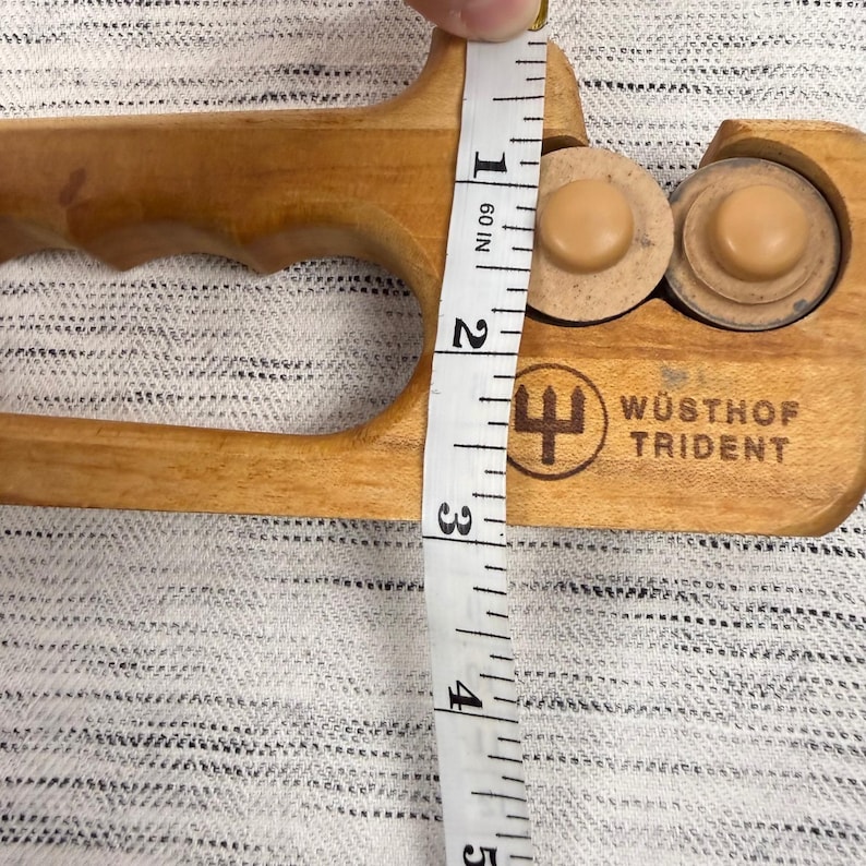 Vintage Wustof Trident Handheld Wooden Knife Sharpener 2900 Hand Tool Rustic image 6