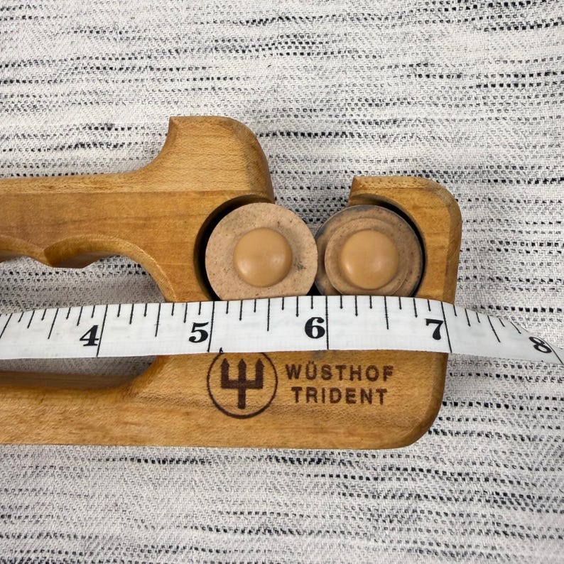 Vintage Wustof Trident Handheld Wooden Knife Sharpener 2900 Hand Tool Rustic image 5