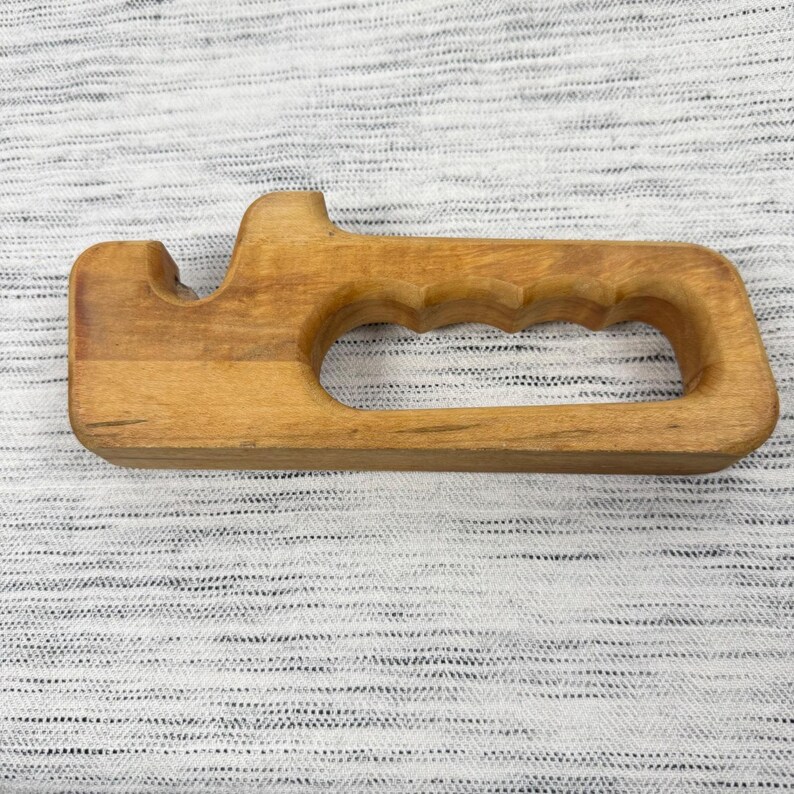 Vintage Wustof Trident Handheld Wooden Knife Sharpener 2900 Hand Tool Rustic image 4