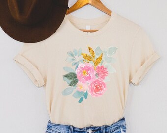 Floral Tshirt, Wild Flowers Shirt, Floral Tshirt, Flower Shirt, Gift for Women, Ladies Shirts, Best Friend Gift