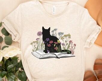 Reading Shirt, Cute Book Cat Shirt, Cat Shirt, Cute Reading Shirt, Books Shirt, Cute Cat Shirt, Reading Shirt - Book Lover