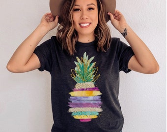 Pineapple Shirt, Shirts for Women, Graphic Tees, Foodie Shirt, Summer Shirt, Cute Pineapple T Shirt, Pineapple Lover, Gift for Her, Gifts