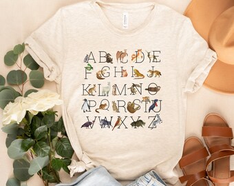 Alphabet Doodle Teacher Tshirt, Vintage-Feel & Super-Soft, Teaching Tshirt, First Grade Teacher