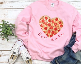 Chemise valentine drôle, chemises simples de jour de Valentines, sweatshirts pour des femmes, chemises de Vday, chemise de vday de célibataires, chemises de pizza, cadeaux drôles