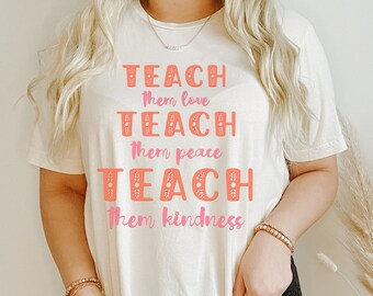 Teacher Shirt | Teach Love Inspire | Teacher Tee | Boho Rainbow Teacher Tshirt | Gift for Teacher | Cute Teaching Tshirts | Teaching Shirt