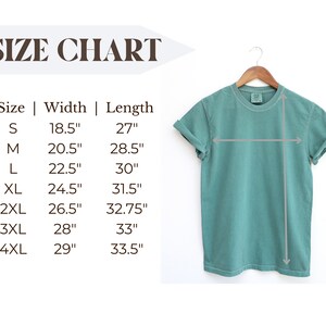 May include: Size chart for a t-shirt with measurements in inches. The chart shows the width and length of the shirt in sizes S, M, L, XL, 2XL, 3XL, and 4XL.