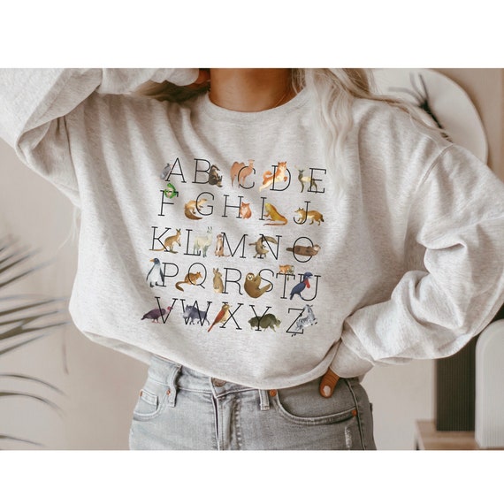 Alphabet Doodle Teacher Shirt Vintage Feel Super Soft Teaching Sweatshirt First Grade Teacher
