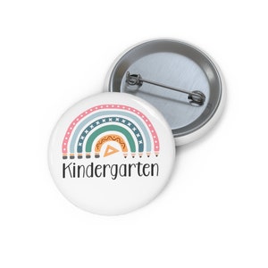 Kindergarten Rainbow Pin: First Day of School Book Bag Tag