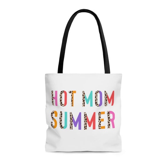 HOT MOM SUMMER Retro Mom Bag Summer Tote Leopard Print Mom Beach Gift Mom Summer Gifts Mom Tote Bags