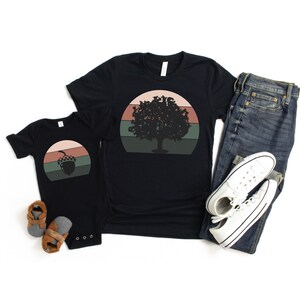 Matching dad and baby shirts fathers day shirts acorn tree t-shirts for dad and kids and baby gift set - great Father&#39;s Day gift