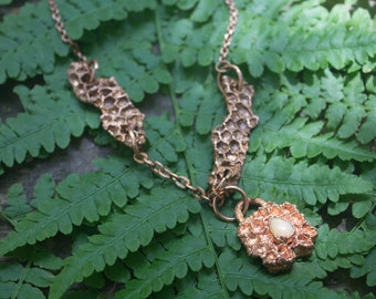 Custom Crystal Honey Comb Charm Chain Necklace