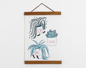 A4 Risograph print van een kamerplant