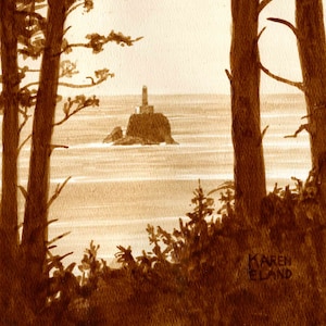 beer art, Terrible Tilly Lighthouse, painted with beer, ocean, sea, lighthouse, haunted house,Oregon coast,Pacific Northwest,beach house art