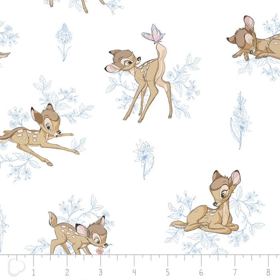 Camelot Disney Bambi 85040105 3 Grey Bambi Silhouette BTY Cotton Fab