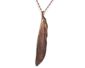 Collar de plumas reales ? Colgante de pluma ? Joyería de plumas reales ? Collar de plumas de cobre ? Collar de declaración ? Collar Boho ? Boho