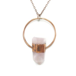Rose Quartz Necklace | Rose Quartz Pendant | Rose Quartz Jewelry | Raw Rose Quartz Necklace | Rose Quartz Point Necklace | Crystal Necklace
