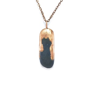 Raw Granite Necklace | Raw Stone Necklace | River Stone Necklace | Granite Pendant | Granite Jewelry | Electroformed Necklace | Copper