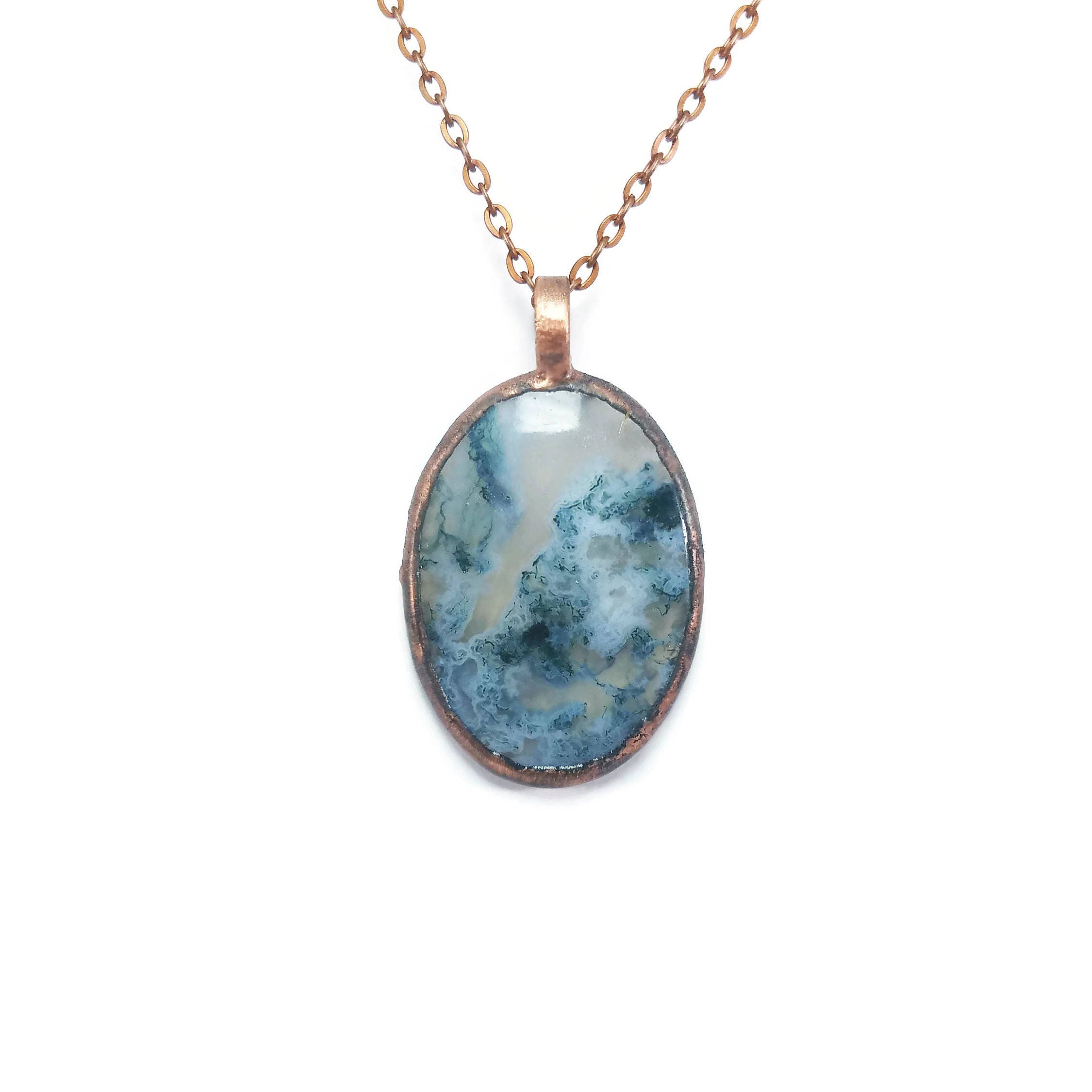 Raw Moss Agate Necklace Moss Agate Necklace Moss Agate | Etsy