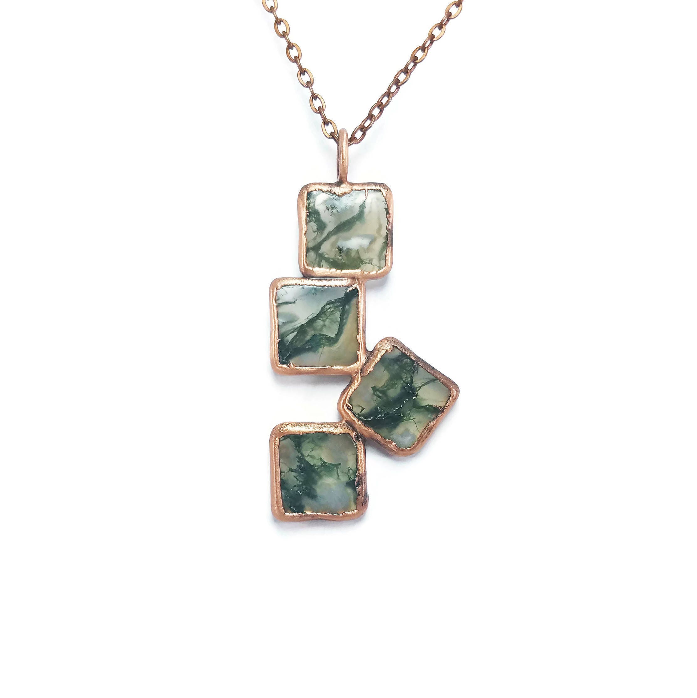 Raw Moss Agate Necklace Moss Agate Necklace Moss Agate | Etsy
