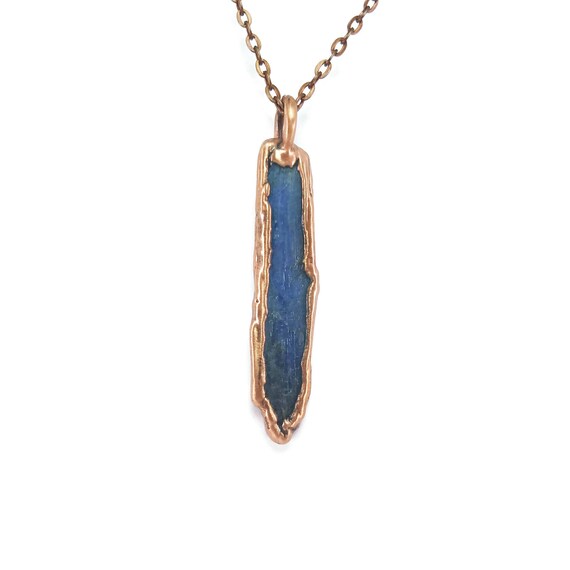 Raw Kyanite Necklace Blue Kyanite Necklace Blue Kyanite Jewelry Copper Blue Kyanite Raw Stone Necklace Raw Crystal Necklace Etsy UK