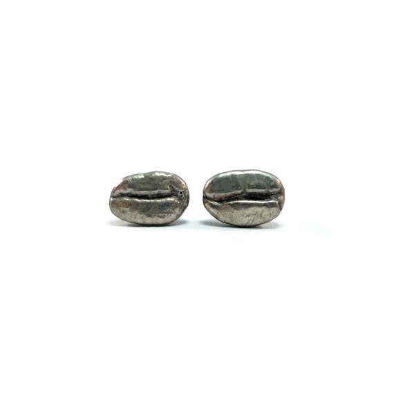 Silver Coffee Bean Earrings