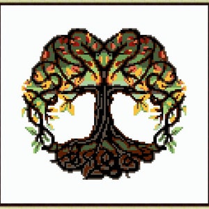 SPECIAL OFFER! Yellow Leaves Tree of Life cross stitch pattern/chart  - instant digital download as pdf file