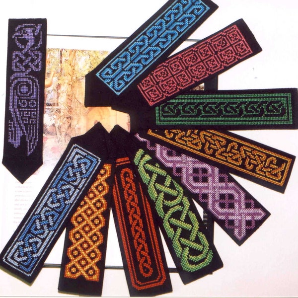 Special offer 15% off 10 Celtic Cross stitch patterns - 10 Celtic Bookmarks  (series 1) - as digital downloads as 2 pdf files