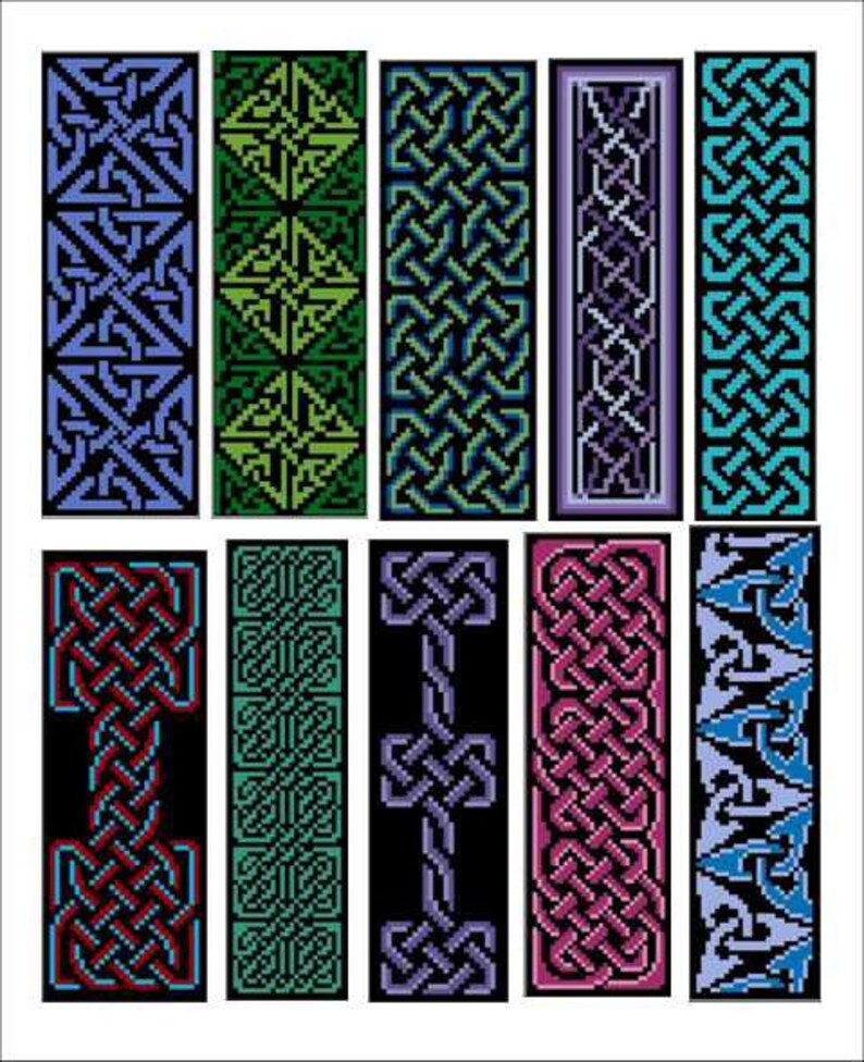 NEW Celtic Cross stitch patterns 10 Celtic Bookmarks Etsy Celtic design and border