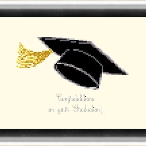 Graduation Cap 8 - pdf cross stitch pattern - instant digital download