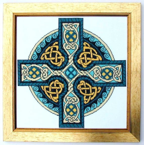 Celtic Cross stitch pattern - Emerald Celtic Cross - pdf file instant digital download