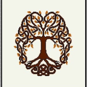 SPECIAL OFFER 10% off Green Celtic Tree of Life cross stitch pattern/chart  - instant digital download