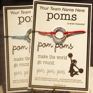 12 Pom Pom Wish Bracelets ... Pick Your Color ...  Team Spirit, Friendship Bracelets, Birthday Favors and More!