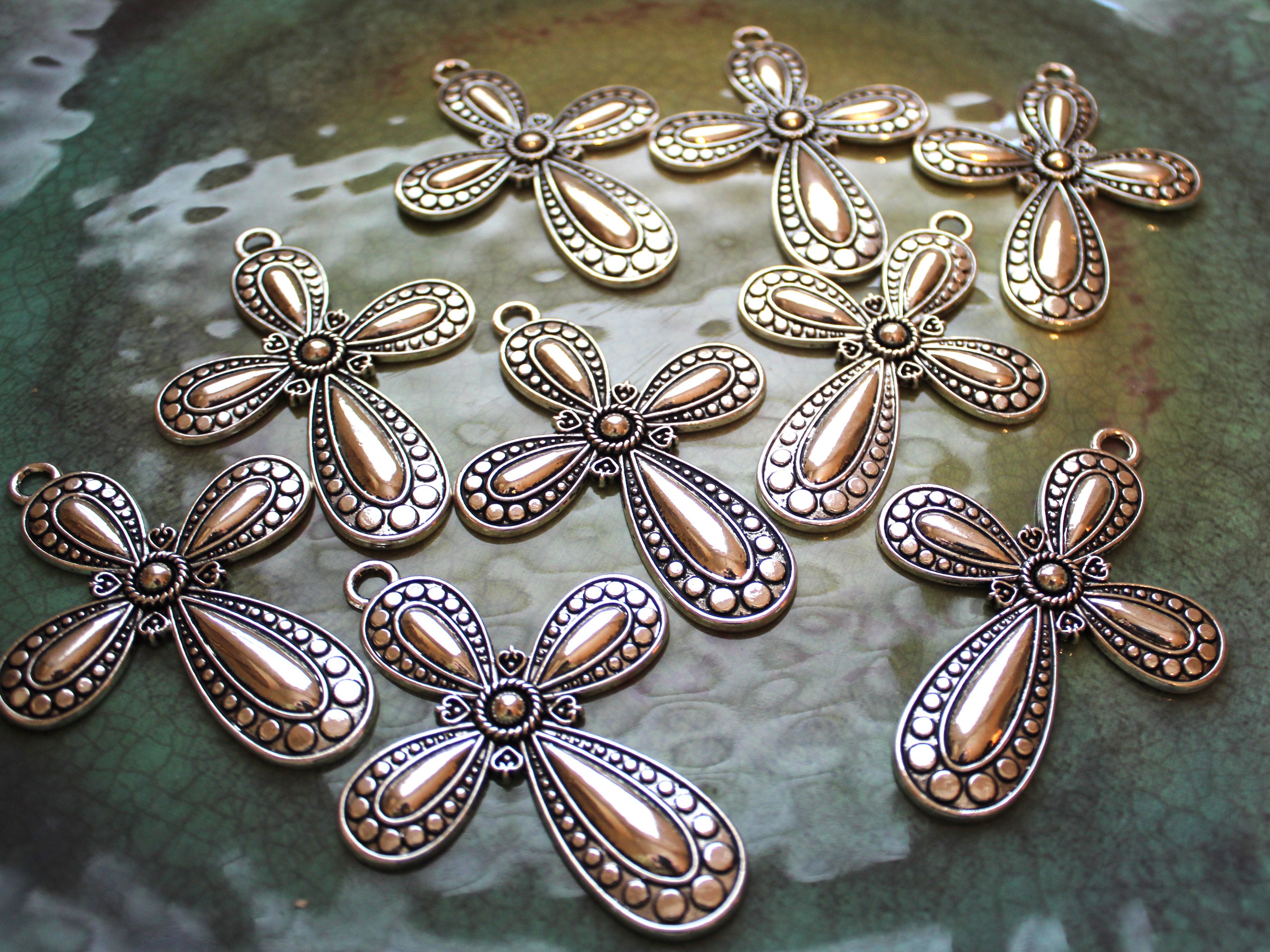 SALE Inventory Destash 8 Large (3 x 2) Tibetian Silver Crosses for