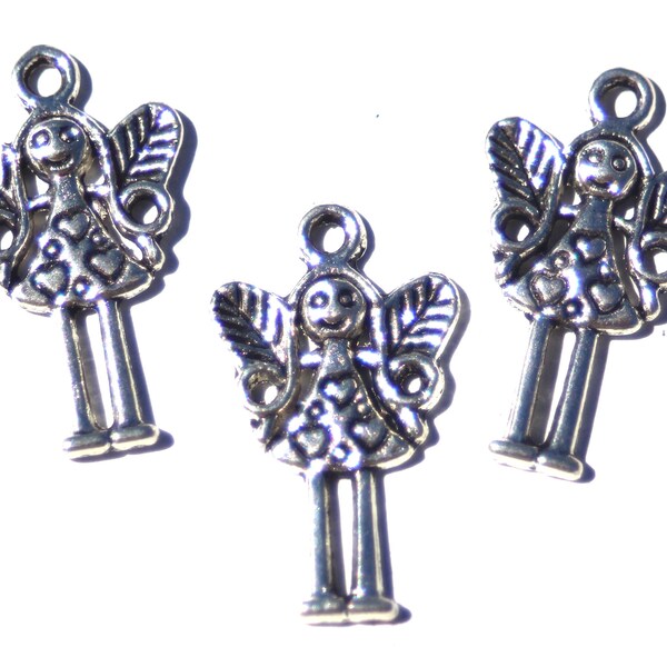 CLOSEOUT! 20 Tiny Fairy Angel Charms - Silvertone - DIY for the Holidays!