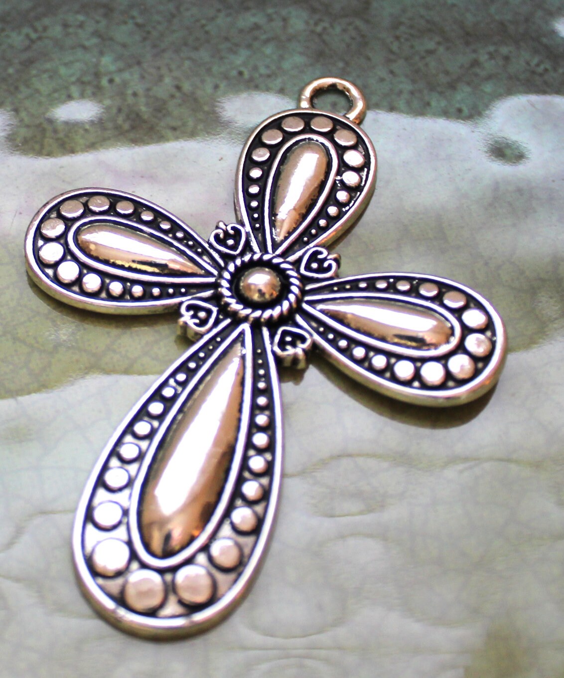 SALE Inventory Destash 8 Large (3 x 2) Tibetian Silver Crosses for