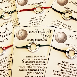 14 Volleyball Team Wish Bracelets ... Pick Your Color ... Great for Team Gifts, Team Spirit, Birthday Favors and More!