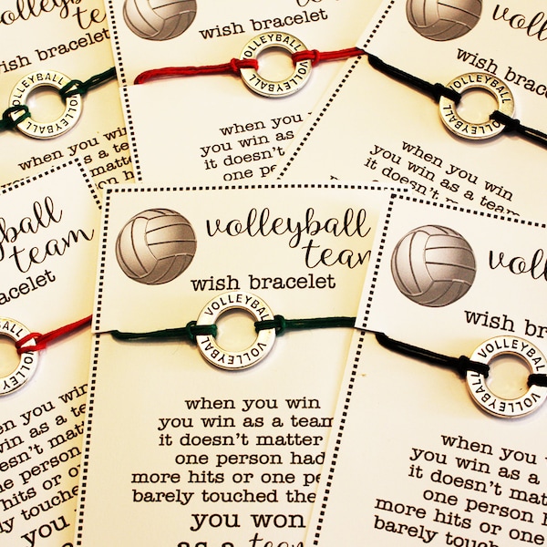 15 Volleyball Team Wish Bracelets ... Pick Your Color ... Great for Team Gifts, Team Spirit,  and More!